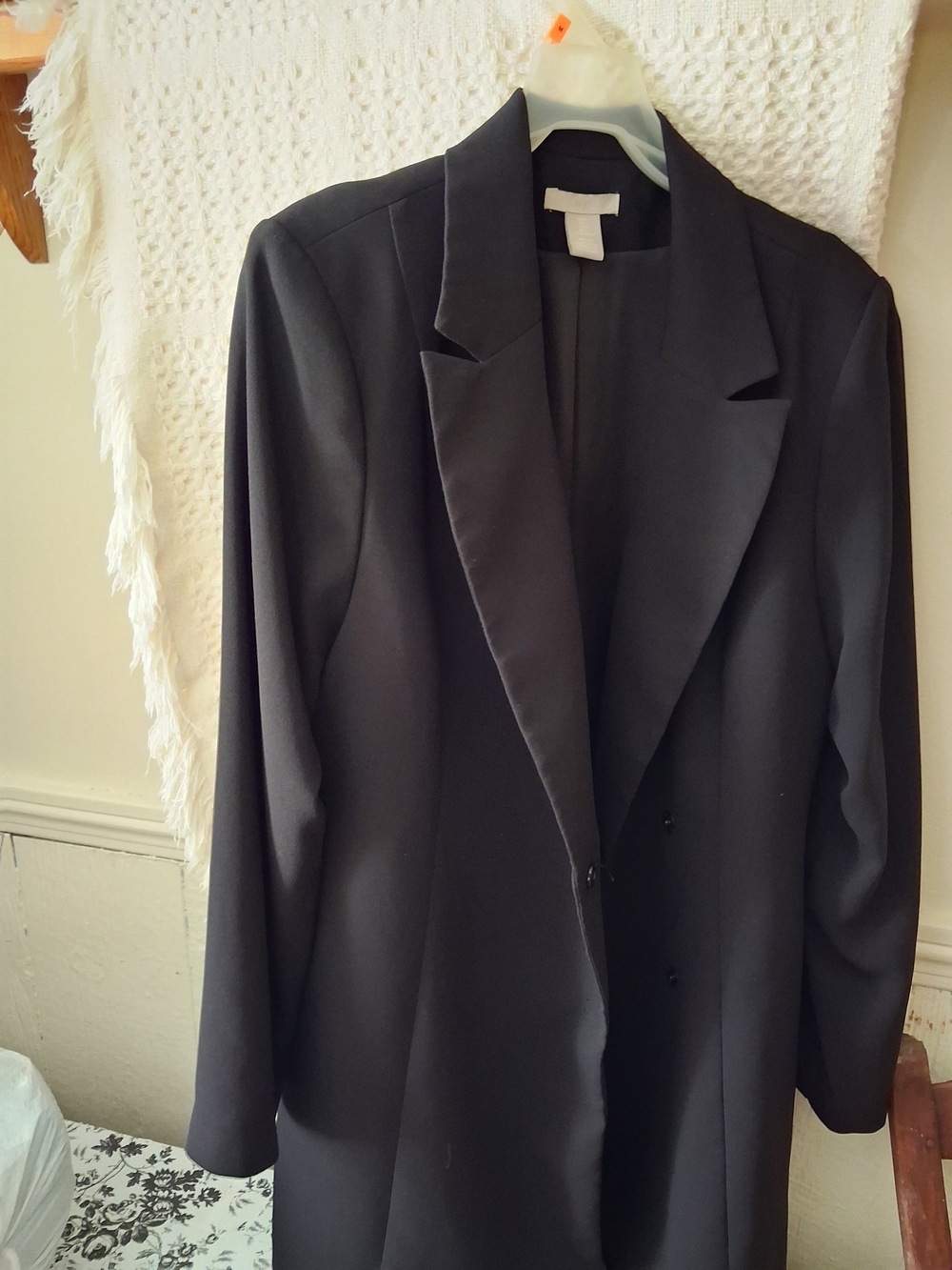 H&M Black Men's Longline Blazer Coat